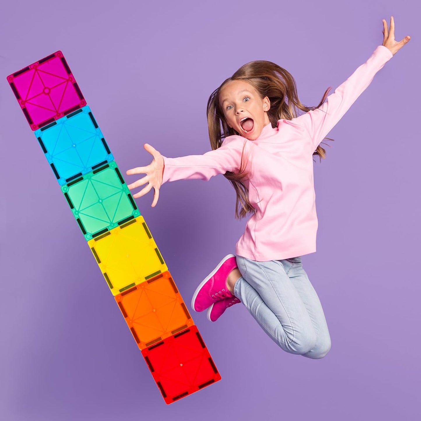 Gemmicc 100 PCS Magnetic Tiles with 2 Cars