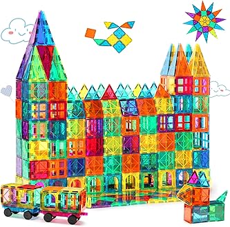 Gemmicc 100 PCS Magnetic Tiles with 2 Cars